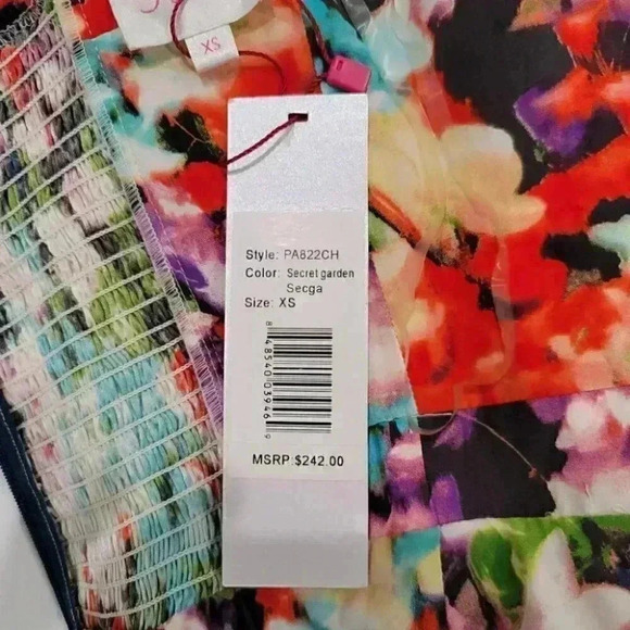 Parker Lily Secret Garden Women's 100% Silk Strapless Dress - Picture 7 of 13